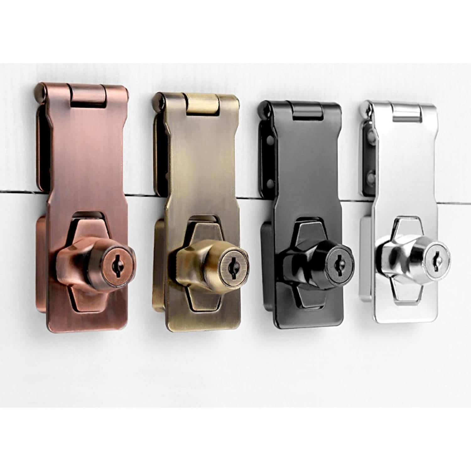 Cerraduras de Hasp Kyuionty 2 Pcs 65x32mm Plata con Llave