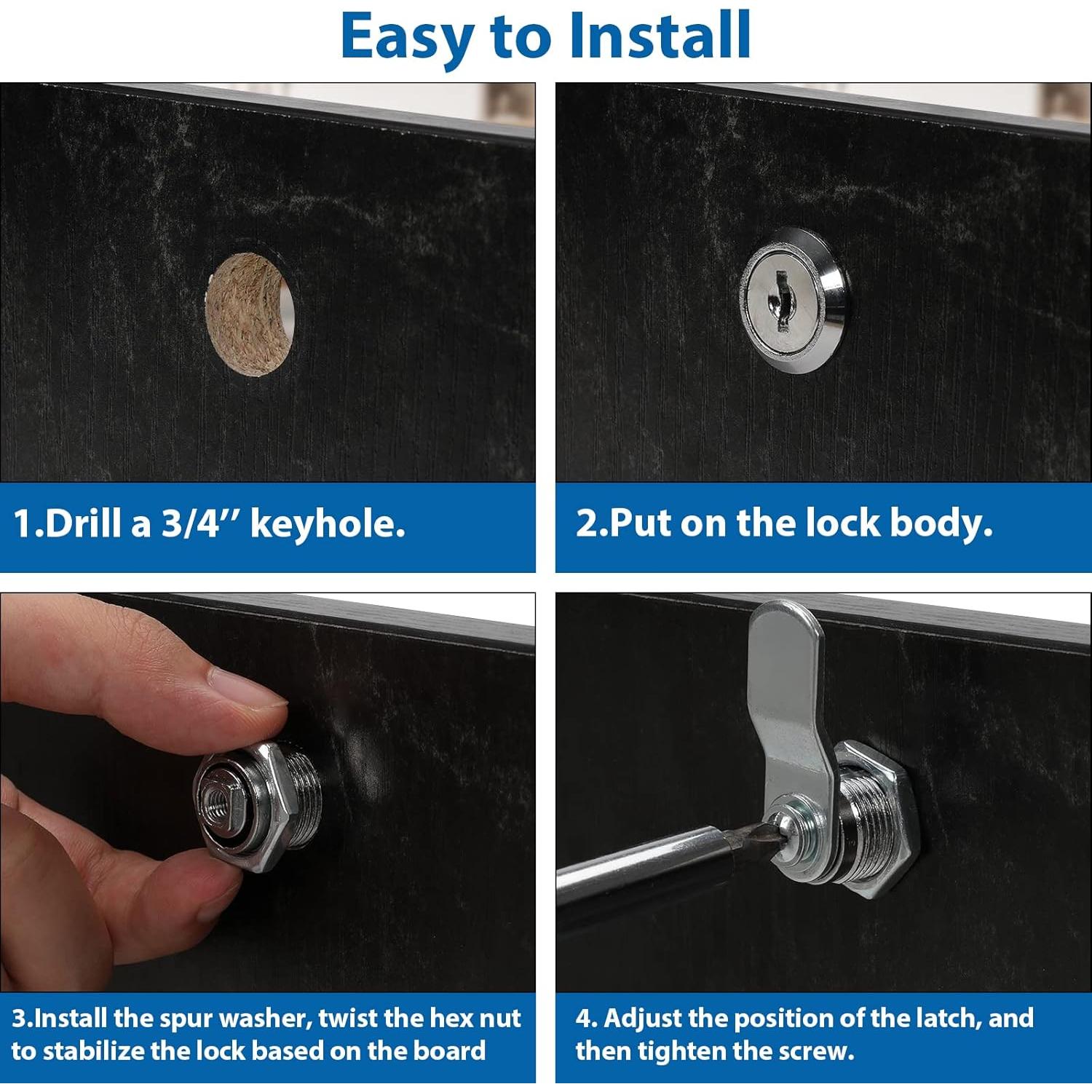 Cerradura de Cam con Llave goldenwarm 16mm Zinc Niquelado