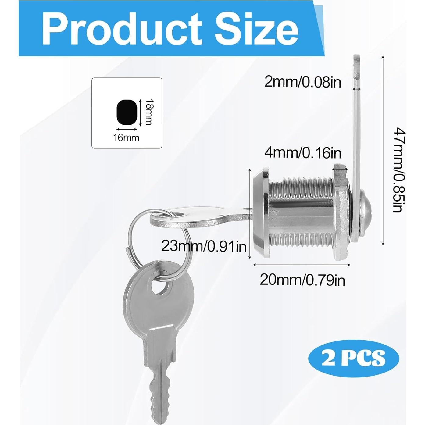 Juego de 2 Cerraduras de Cajón Trinkrittey con Llave Igual