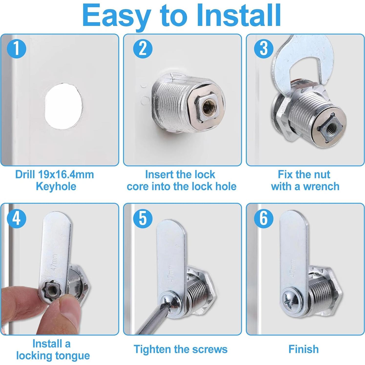 Juego de 2 Cerraduras de Cajón Trinkrittey con Llave Igual