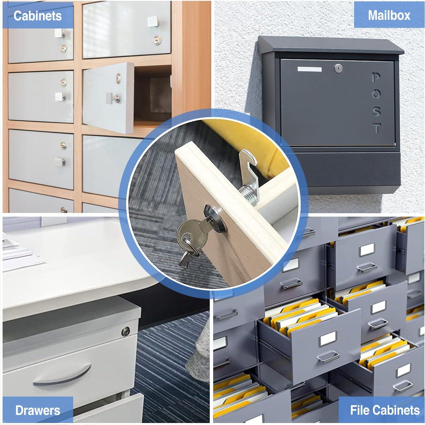 Cerraduras de Gabinete Cylinnda 1-1/2" (38mm) con Llaves - Paquete de 4