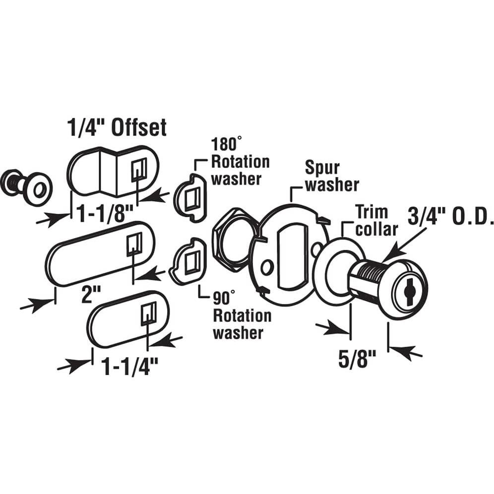 Cerradura de Cajón Prime-Line U 9941 Acero Inoxidable 15.88 mm