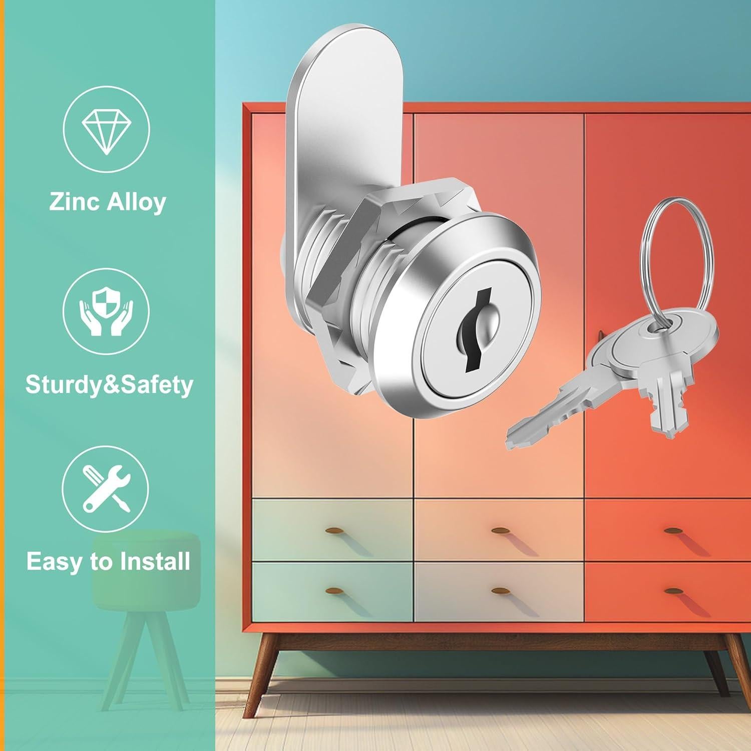 Cerraduras de Gabinete con Llave inBovoga 2 Pcs 16 mm