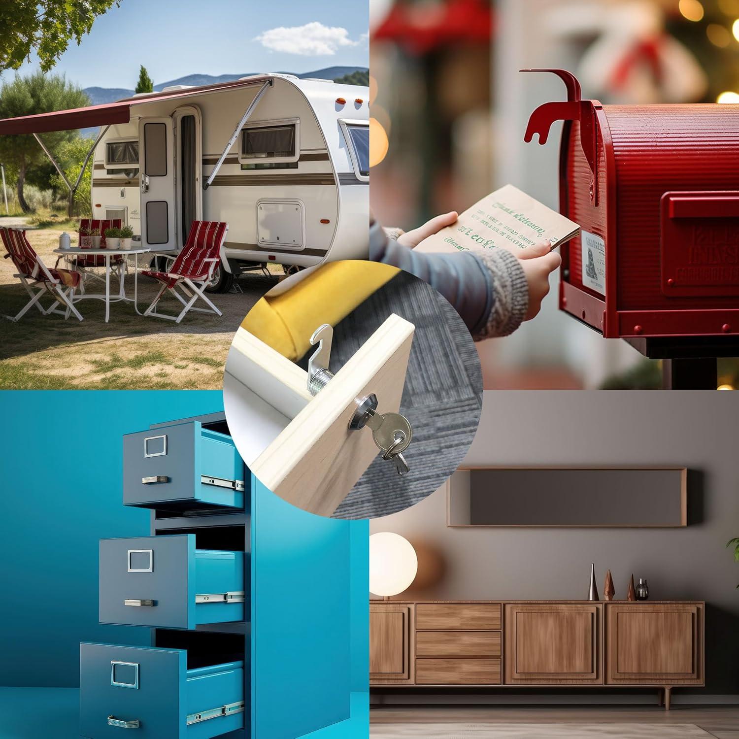 Cerraduras de Gabinete con Llave inBovoga 2 Pcs 16 mm