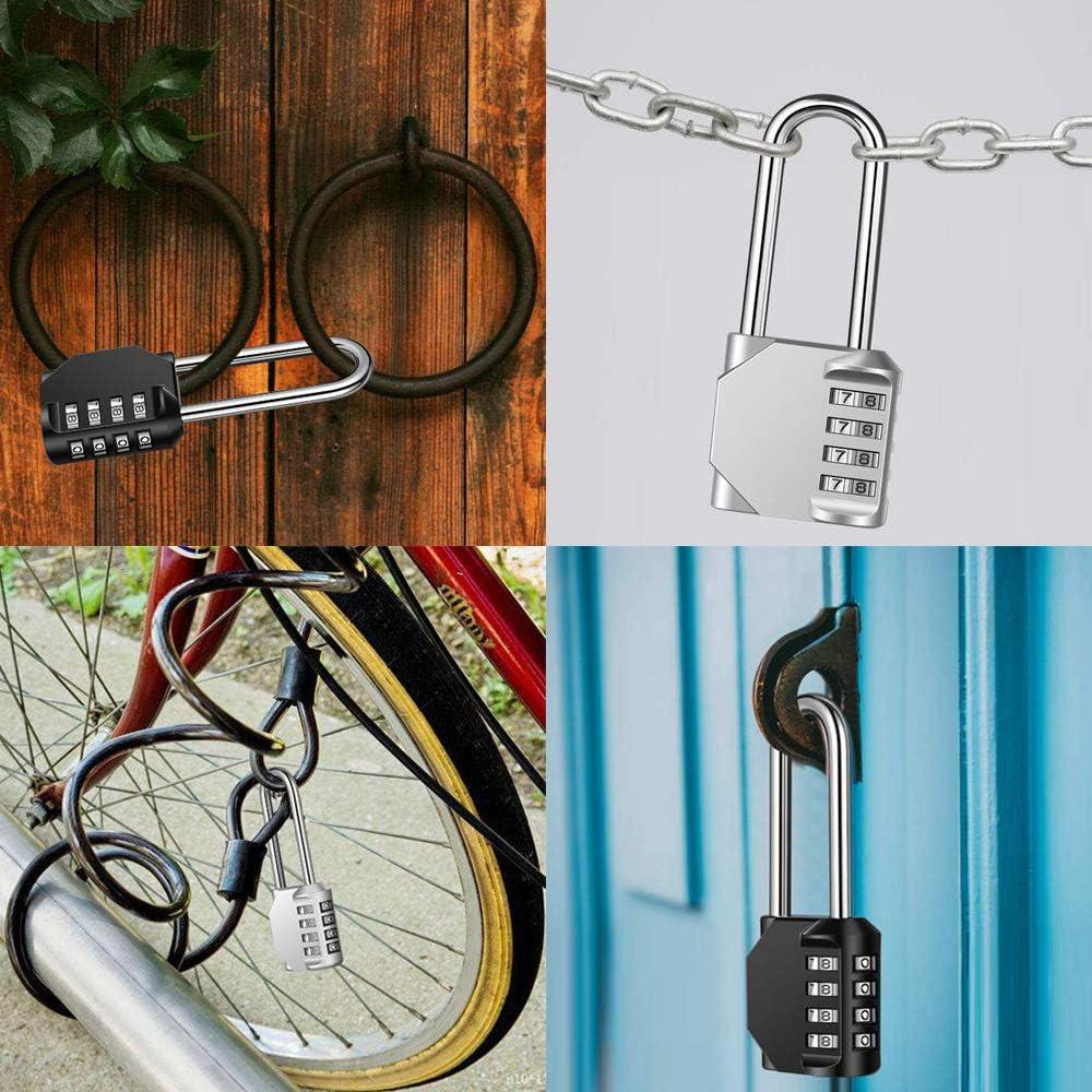 Candado de Combinación Disecu 4 Dígitos 2 Paquete Negro