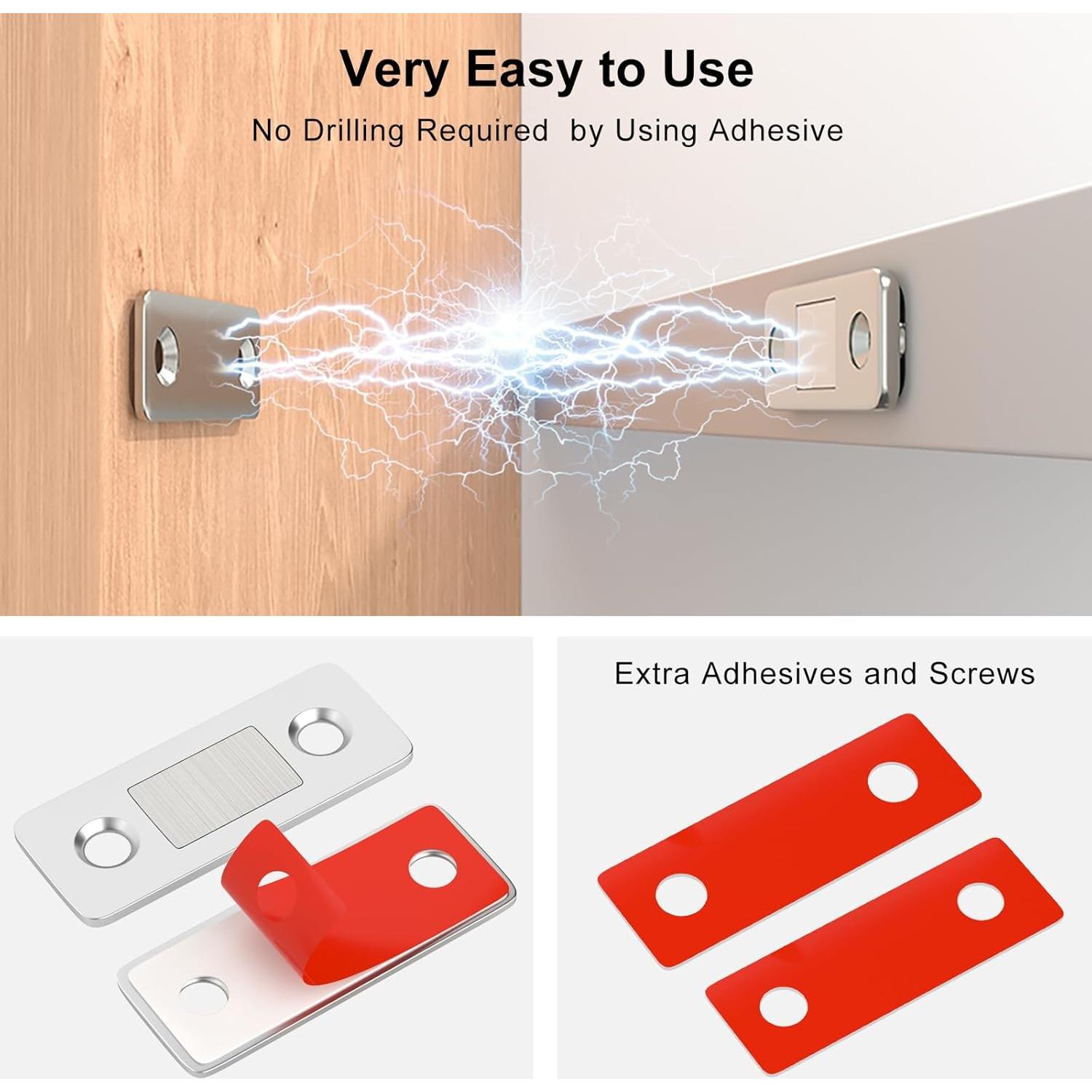 Cierre Magnético Jiayi Ultra Delgado 4 Paquete Plata 4.54 kg