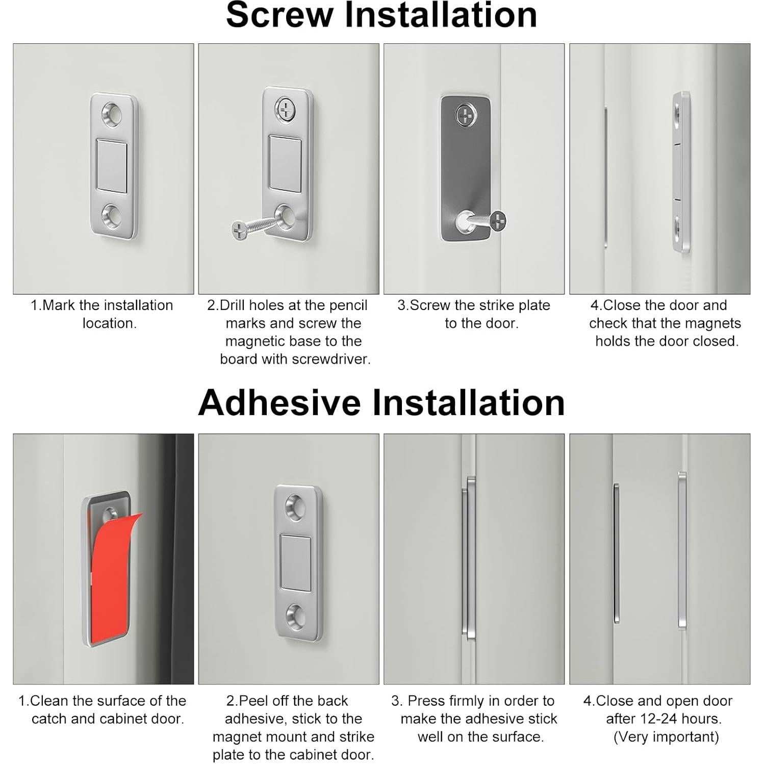 Cierre Magnético Jiayi Ultra Delgado 4 Paquete Plata 4.54 kg