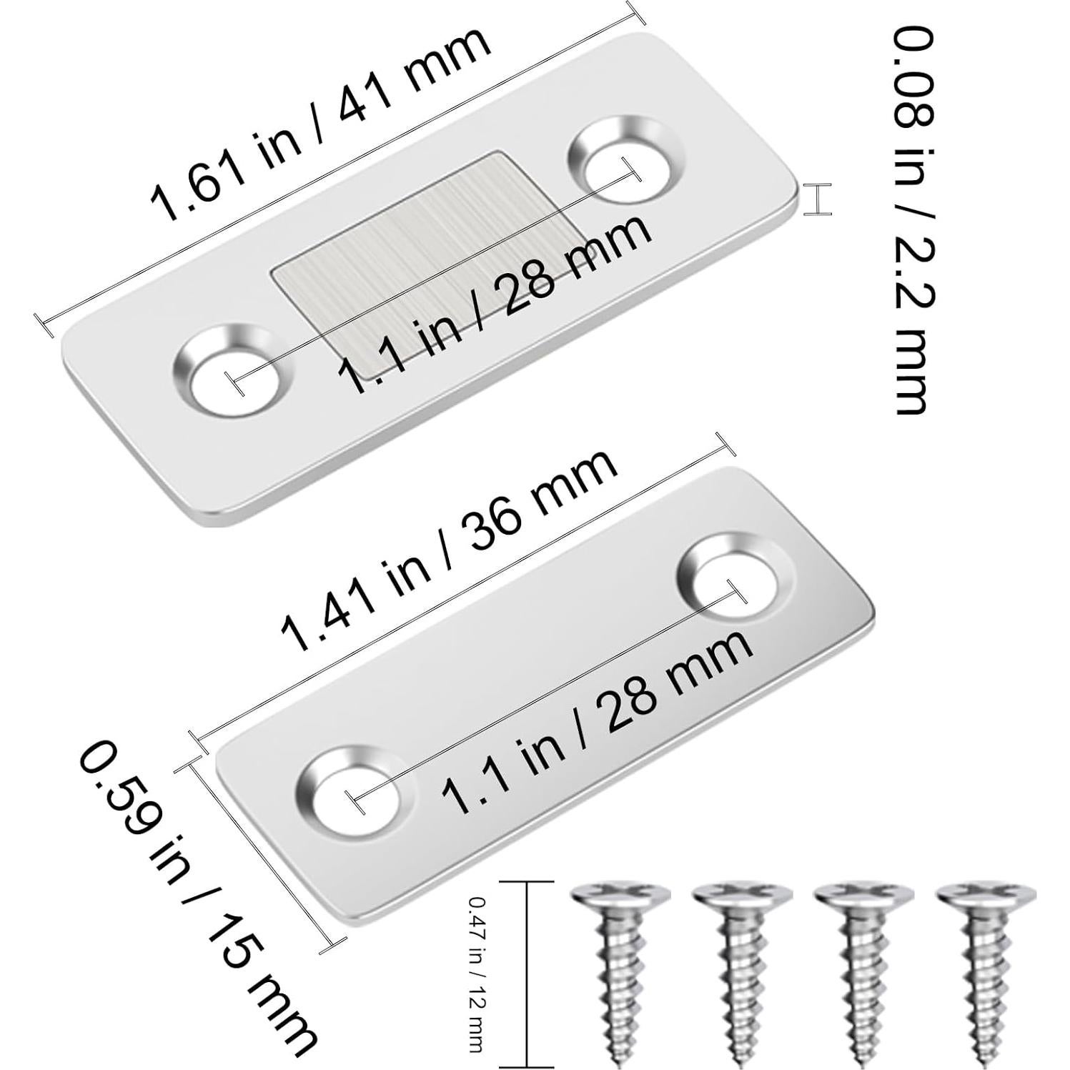 Cierre Magnético Jiayi Ultra Delgado 4 Paquete Plata 4.54 kg