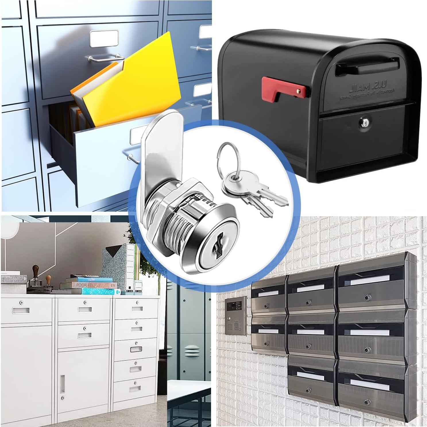 Cerraduras de Gabinete Sissinda 5/8" (16mm) con Llave - 12 Pcs