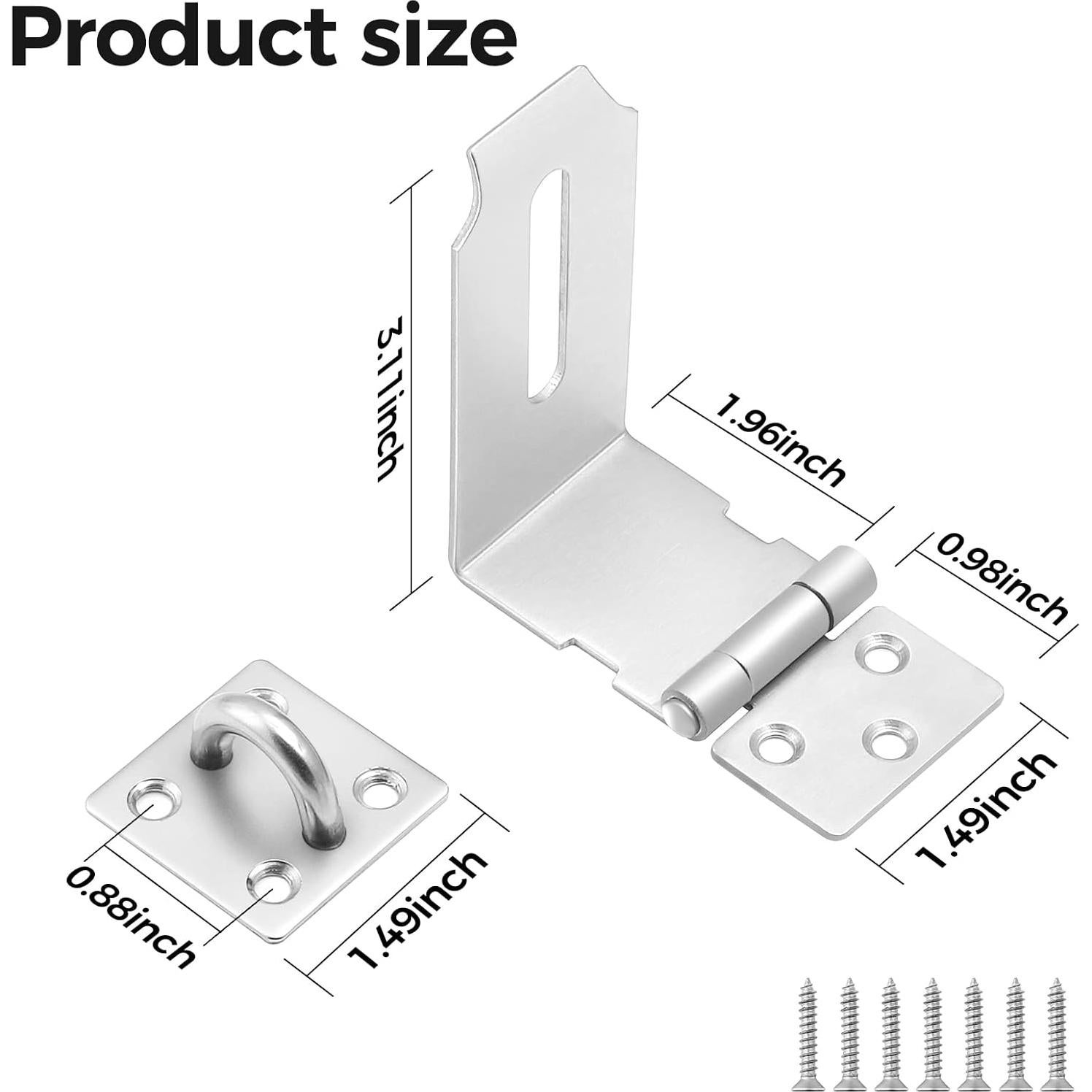 Cerradura de Hasp GEMASP 5 cm Acero Inoxidable 2 Piezas
