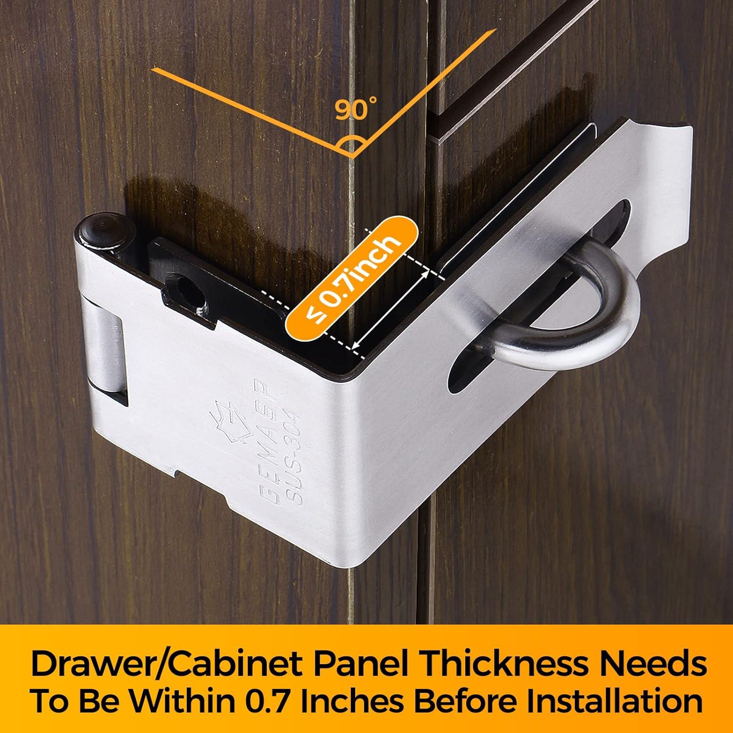 Cerradura de Hasp GEMASP 5 cm Acero Inoxidable 2 Piezas