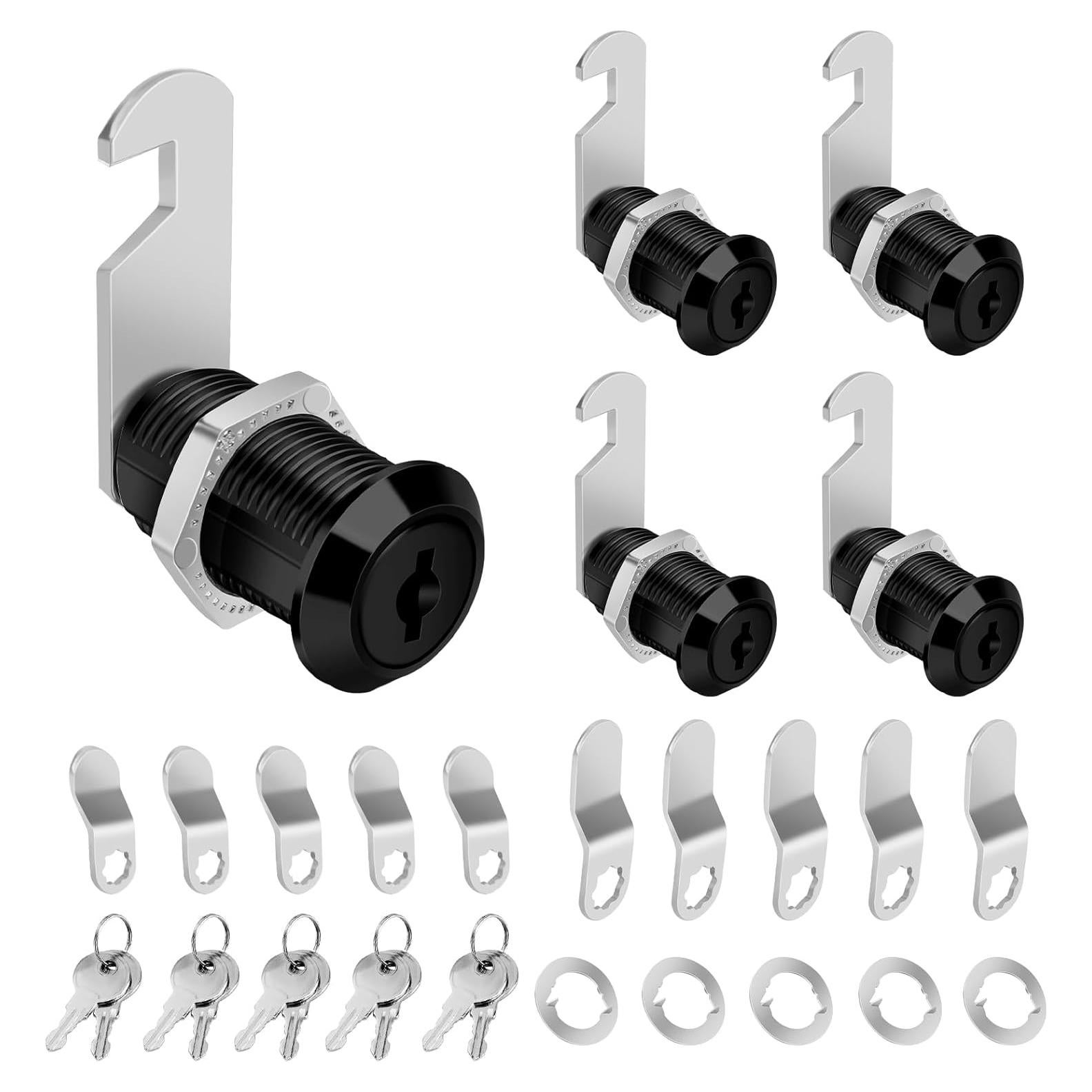 Cerradura Cam de Gabinete Negra Pertinel 1-1/8" 5 Piezas