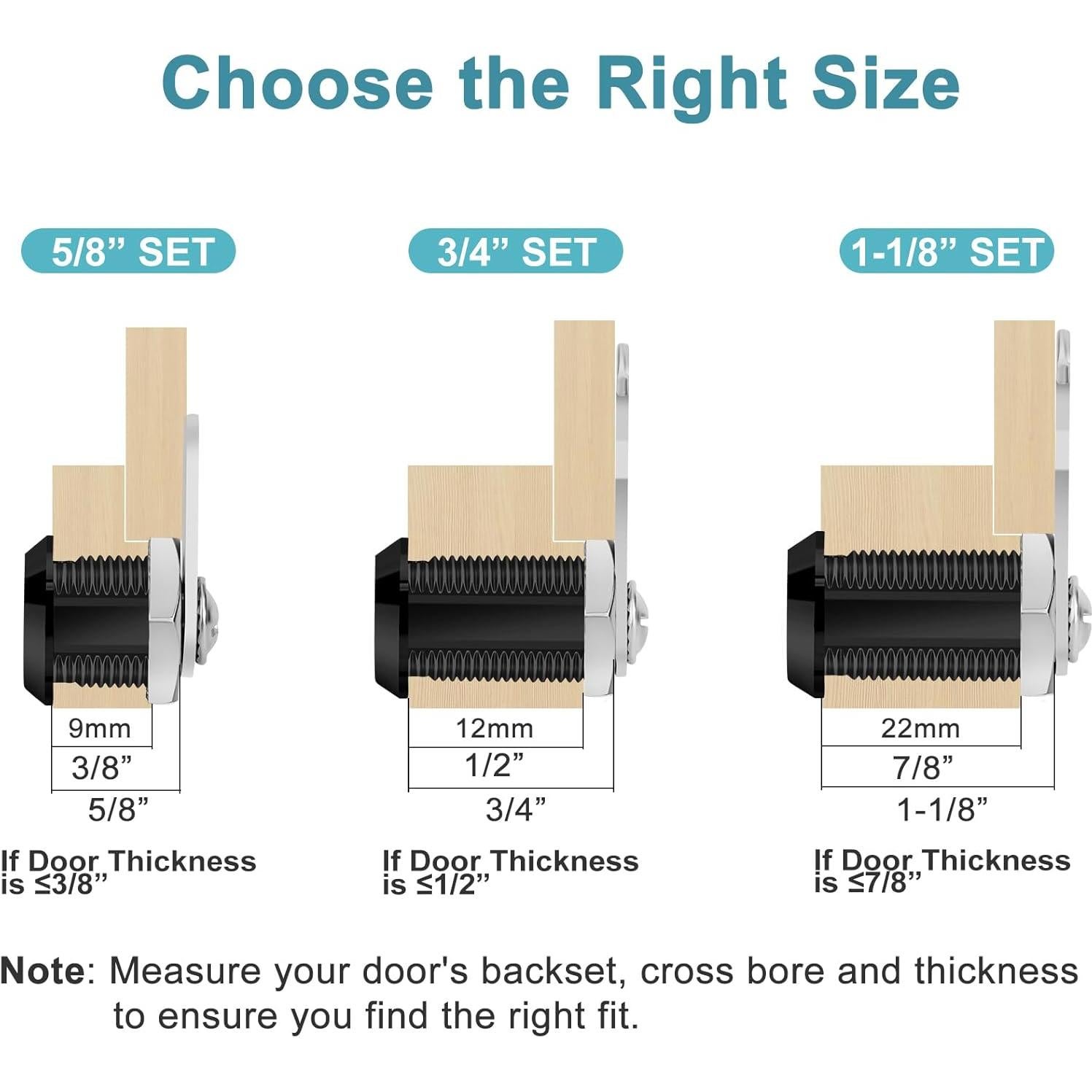Cerradura Cam de Gabinete Negra Pertinel 1-1/8" 5 Piezas
