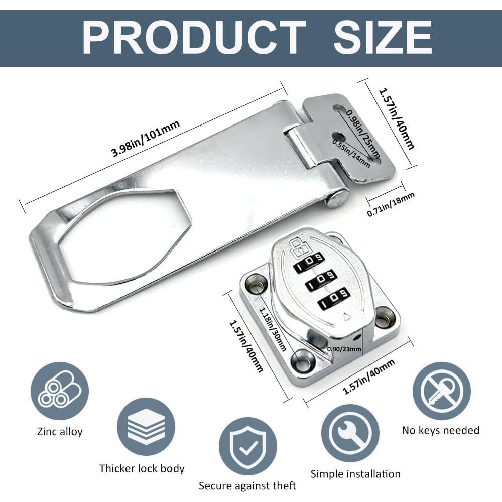 Cerraduras de Combinación Rotativas sin Llave VOLUKA Plata