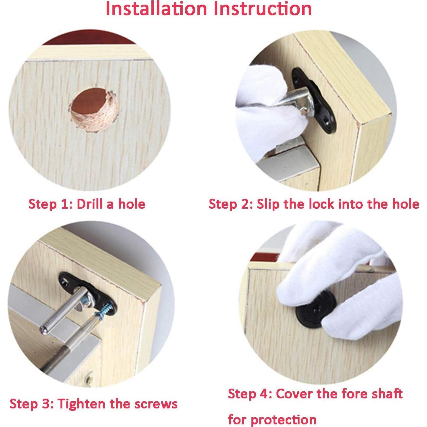 Cerraduras de Cajón HOWDIA con Llaves - 16mm, 2 Pcs, Zinc