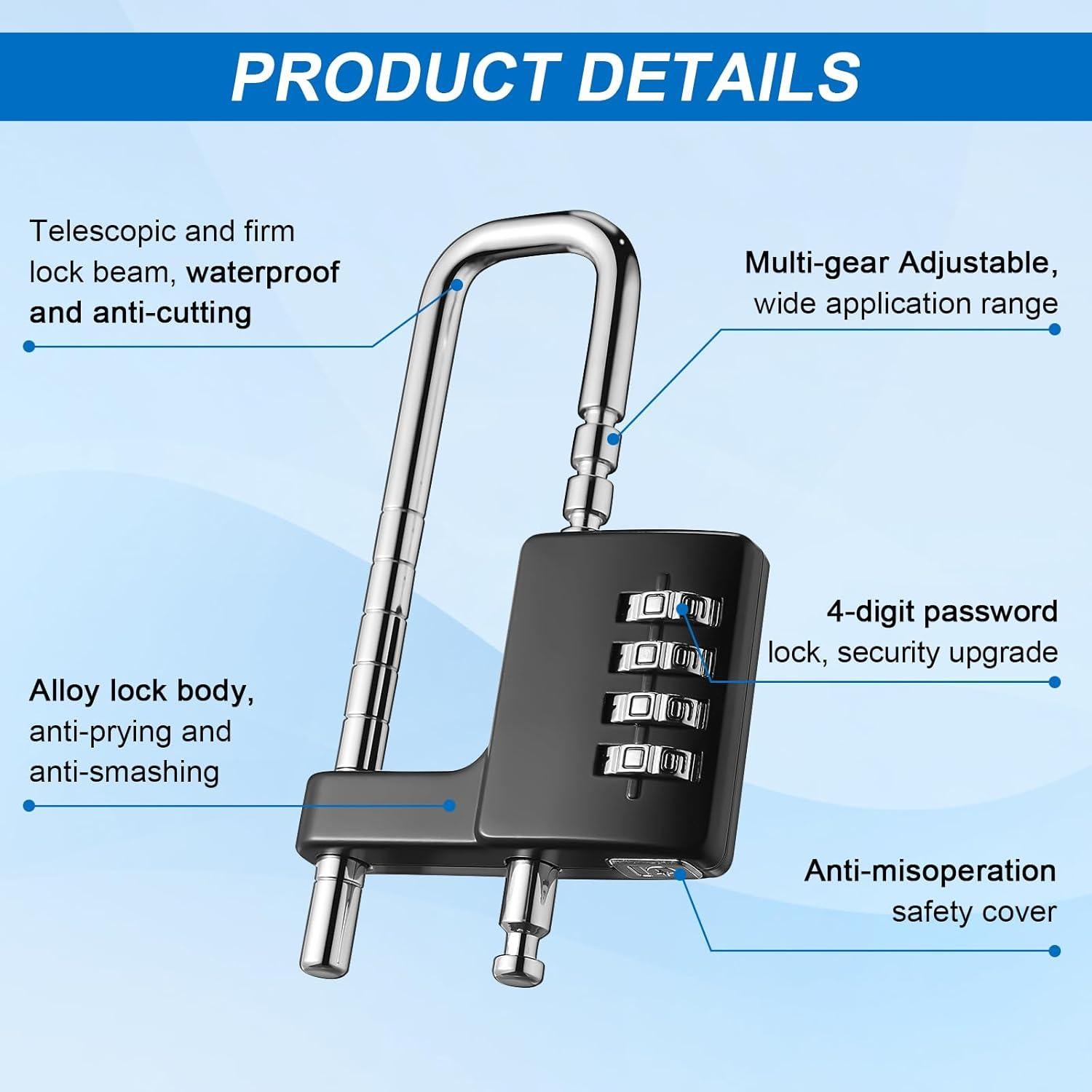 Cerraduras de Gabinete Gisafai 2 Piezas Combinación 4 Dígitos