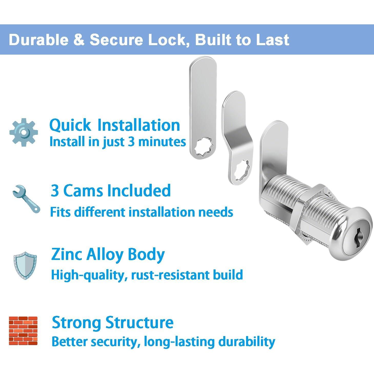 Cerraduras de Gabinete PawGlow P1840-2P Cromadas 38mm 2Pcs