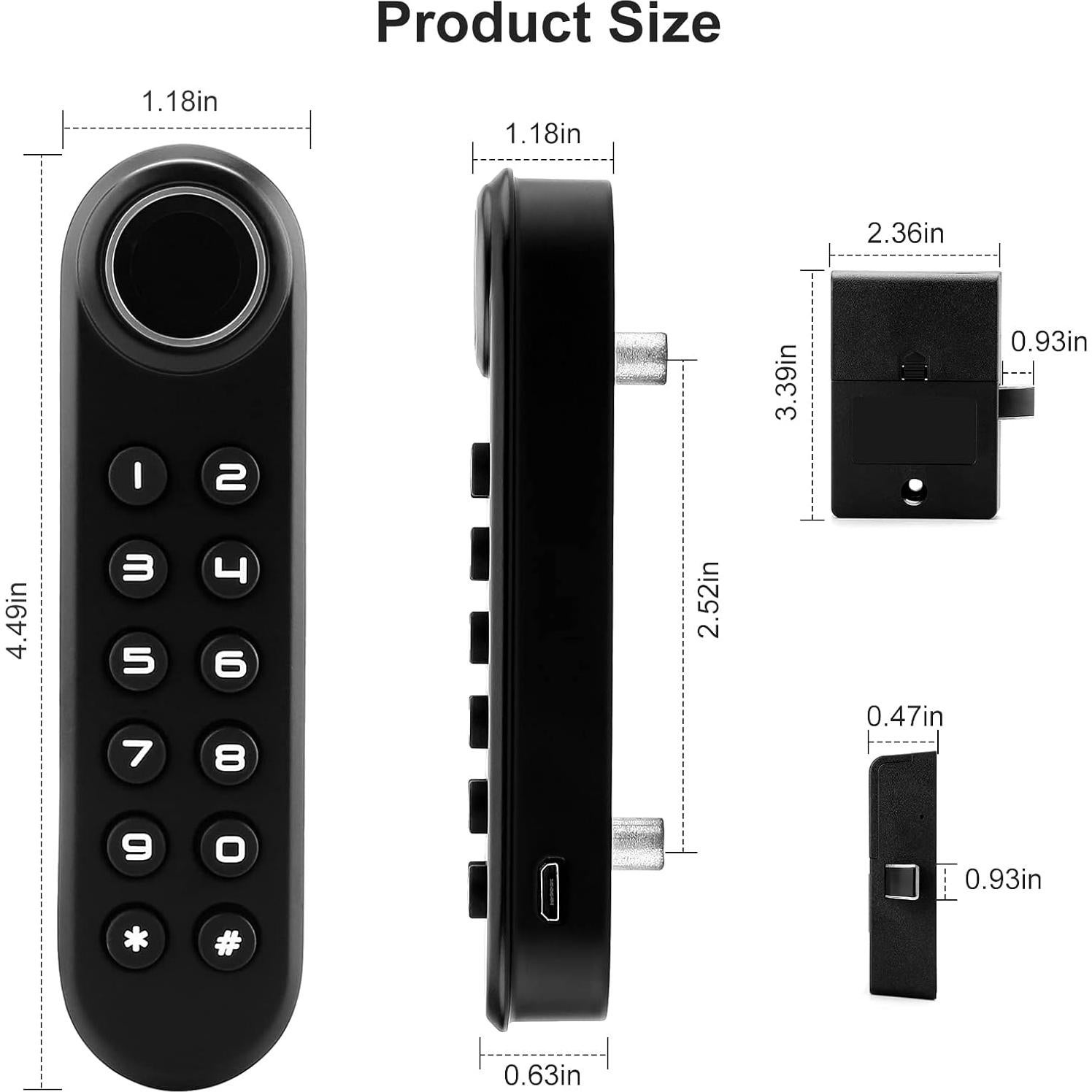 Cerradura de Gabinete MYPIN con Huella Dactilar y USB