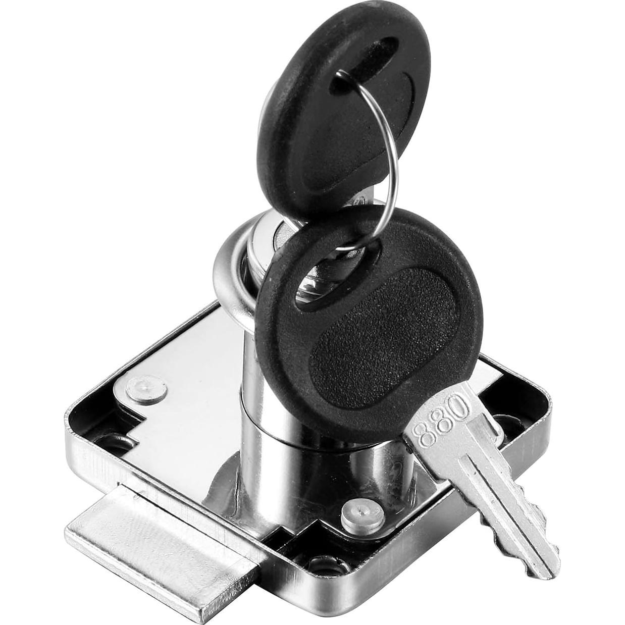 4 Cerraduras de Cajón Kitmose con Llave Igual 20mm Acabado Cromado