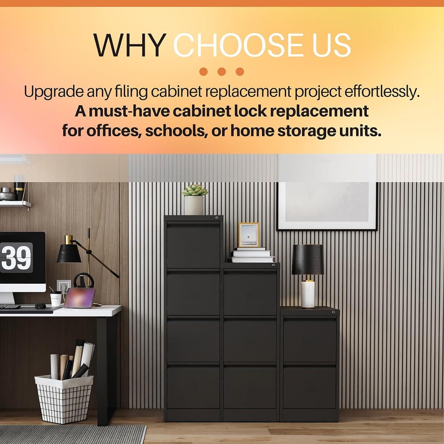 Cerradura de Reemplazo para Archivador Xinxinlin - 2 Llaves, Anticorrosión