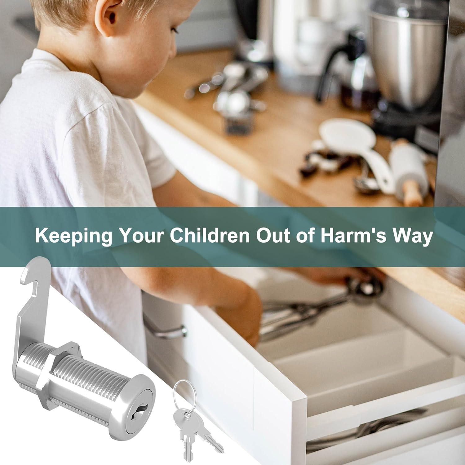 Cerraduras de Gabinete Yqwwda 1-1/2" con Llave - 3 Pcs