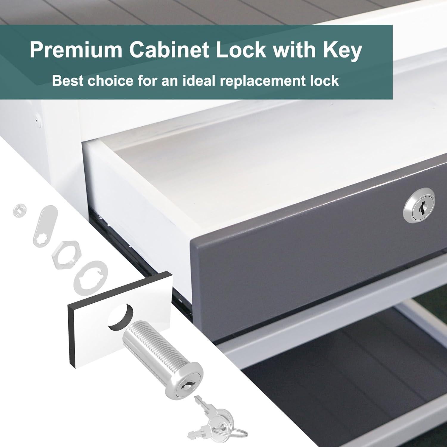 Cerraduras de Gabinete Yqwwda 1-1/2" con Llave - 3 Pcs