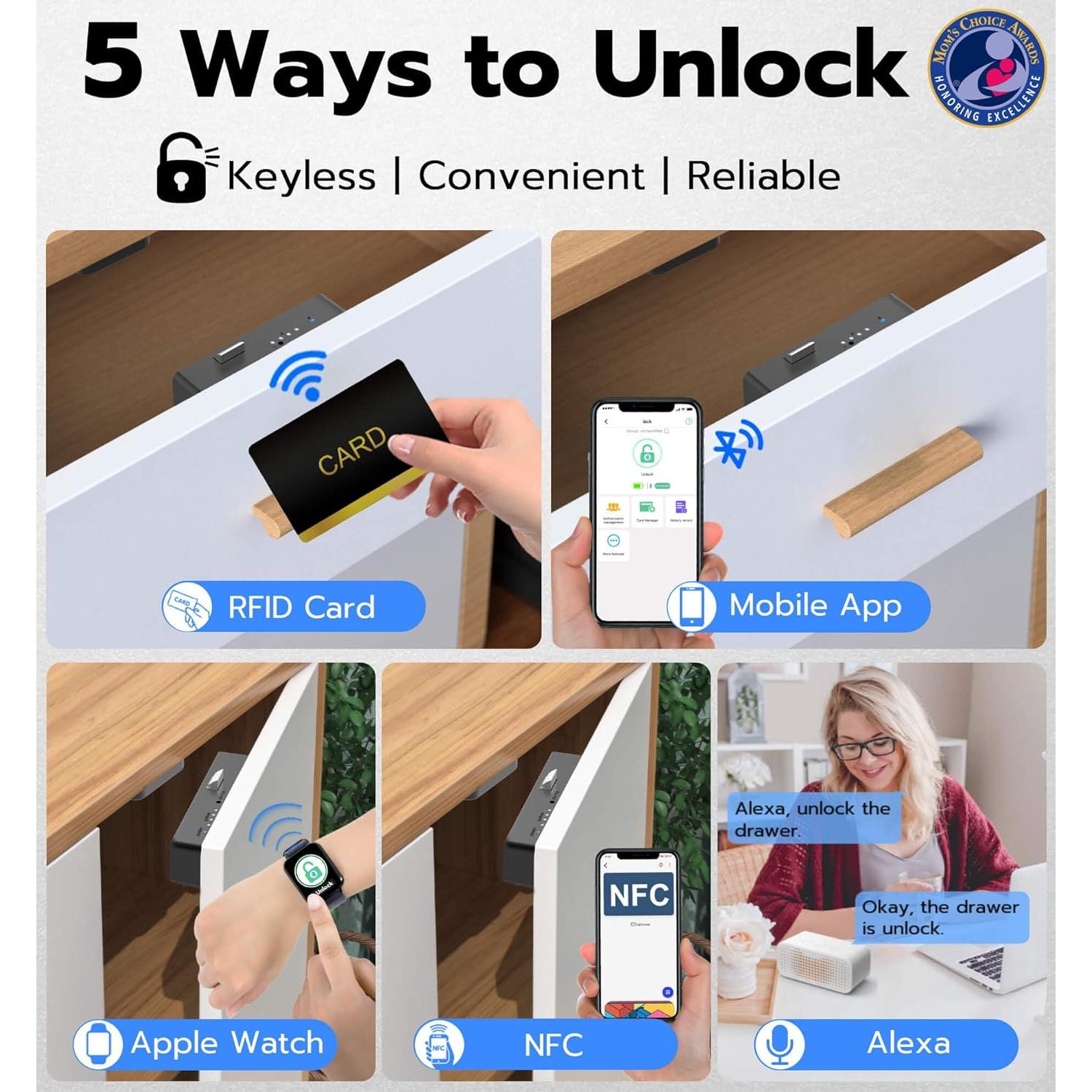 Cerradura Inteligente Bluetooth RFID Anweller HJ-F5BC - Negro