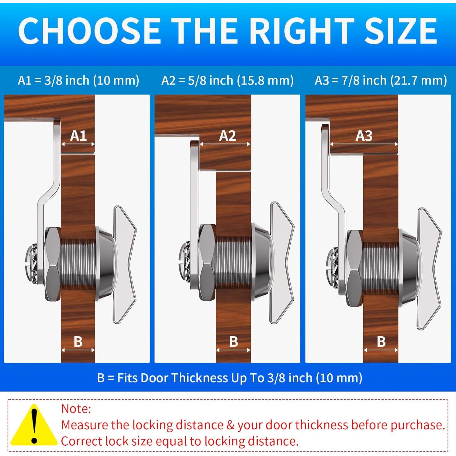 Cerradura de Leva Offset BEBOBLY 5 Piezas Sin Llave 100% Metálica