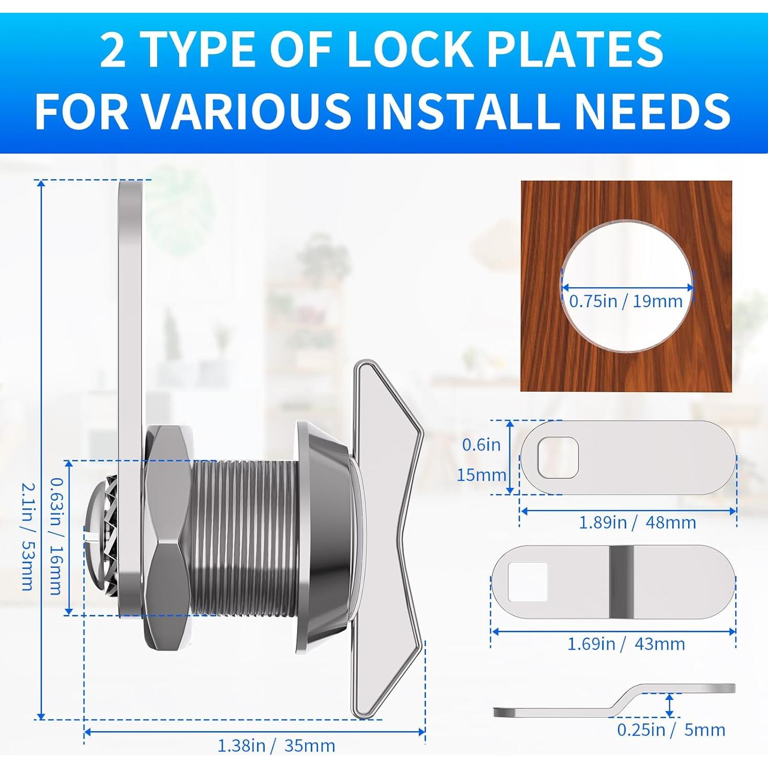 Cerradura de Leva Offset BEBOBLY 5 Piezas Sin Llave 100% Metálica