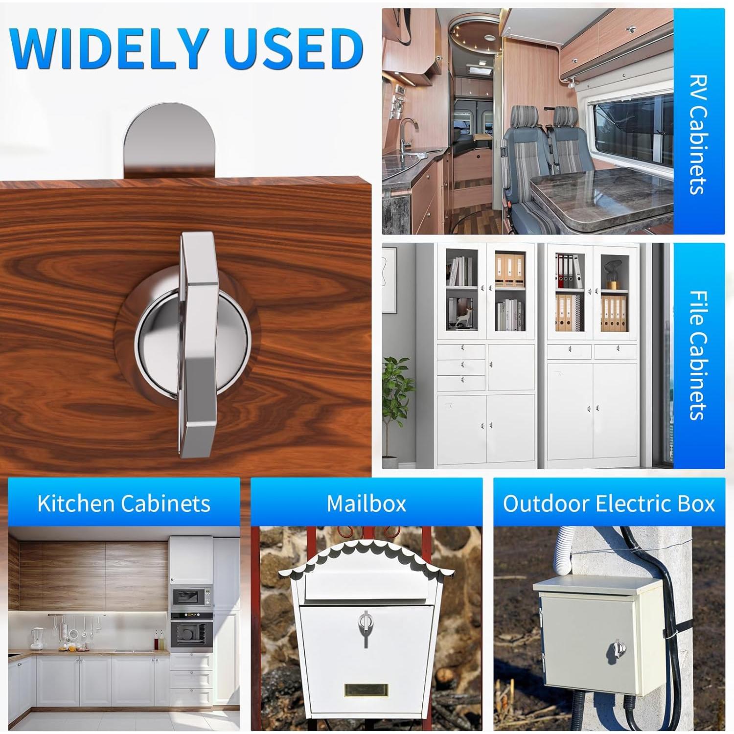 Cerradura de Leva Offset BEBOBLY 5 Piezas Sin Llave 100% Metálica