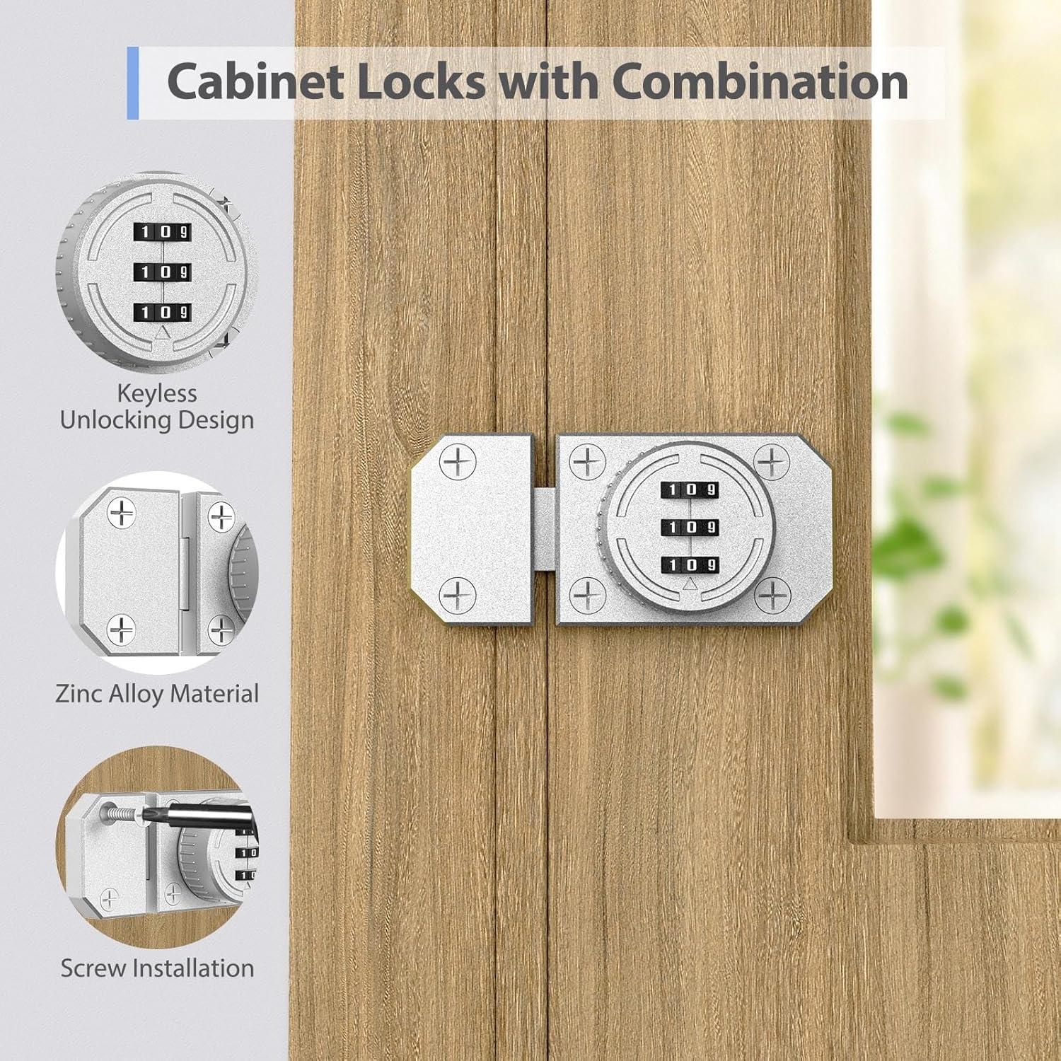 Cerradura de Gabinete YogePote 3 Dígitos Mecánica Plata