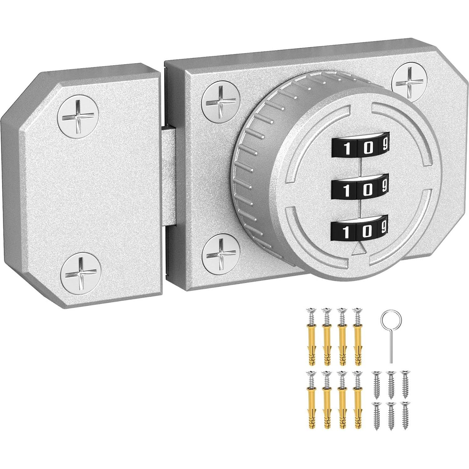 Cerradura de Gabinete YogePote 3 Dígitos Mecánica Plata