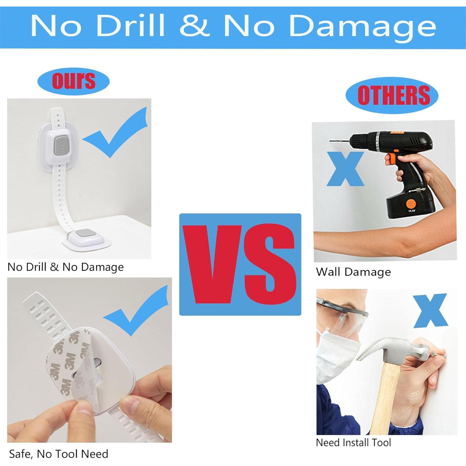 Anclajes de Muebles Antivuelco YEYA 4P Sin Taladro Ajustables