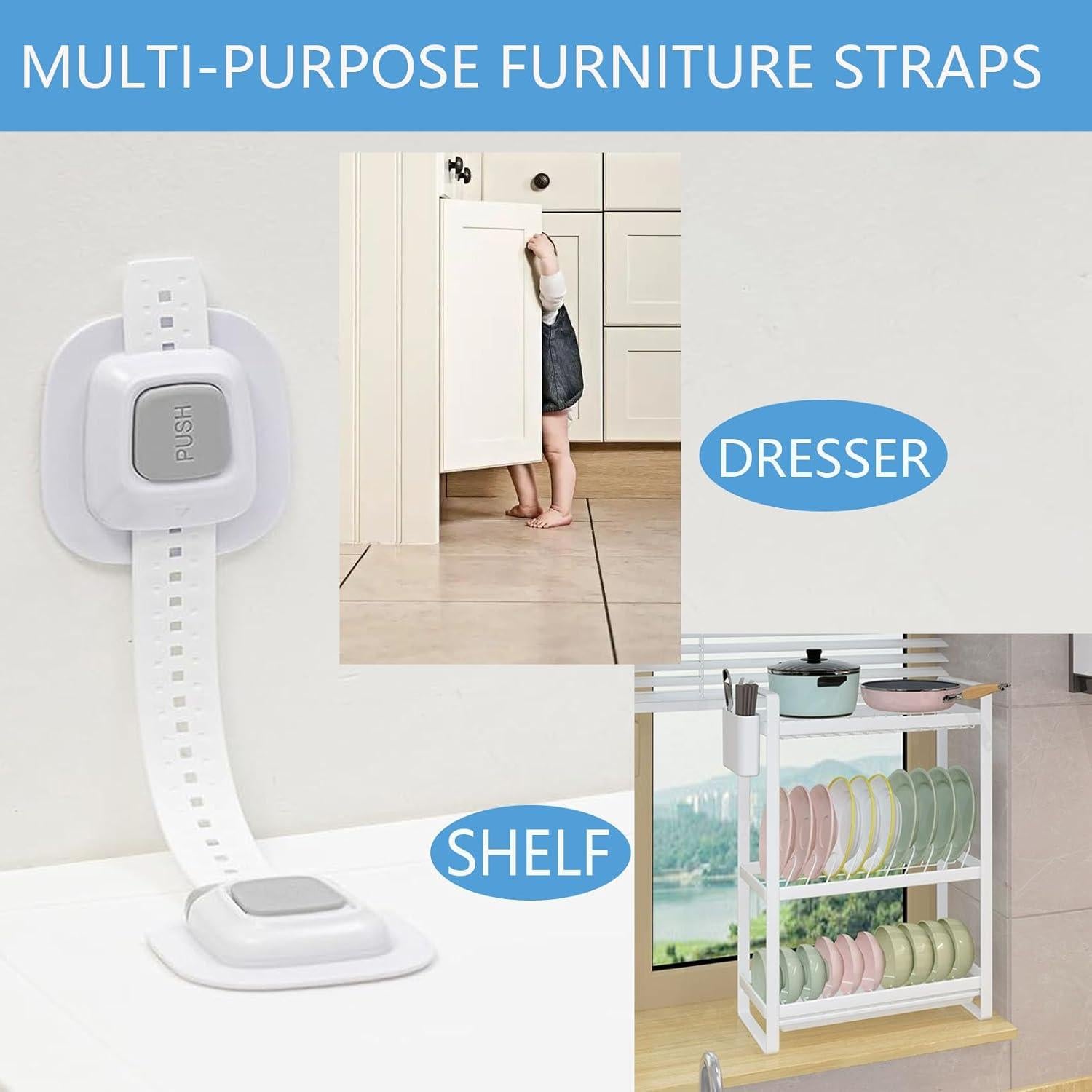 Anclajes de Muebles Antivuelco YEYA 4P Sin Taladro Ajustables