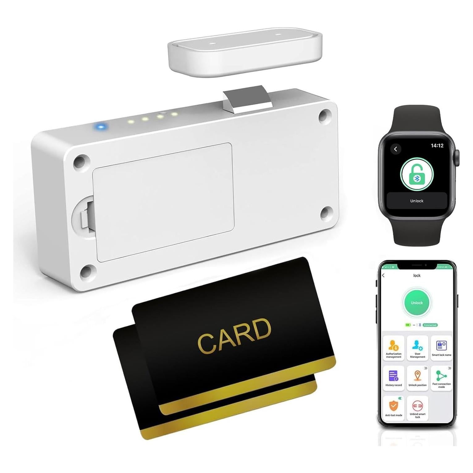 Cerradura de Cajón eLinkSmart RFID NFC Blanca Sin Perforar