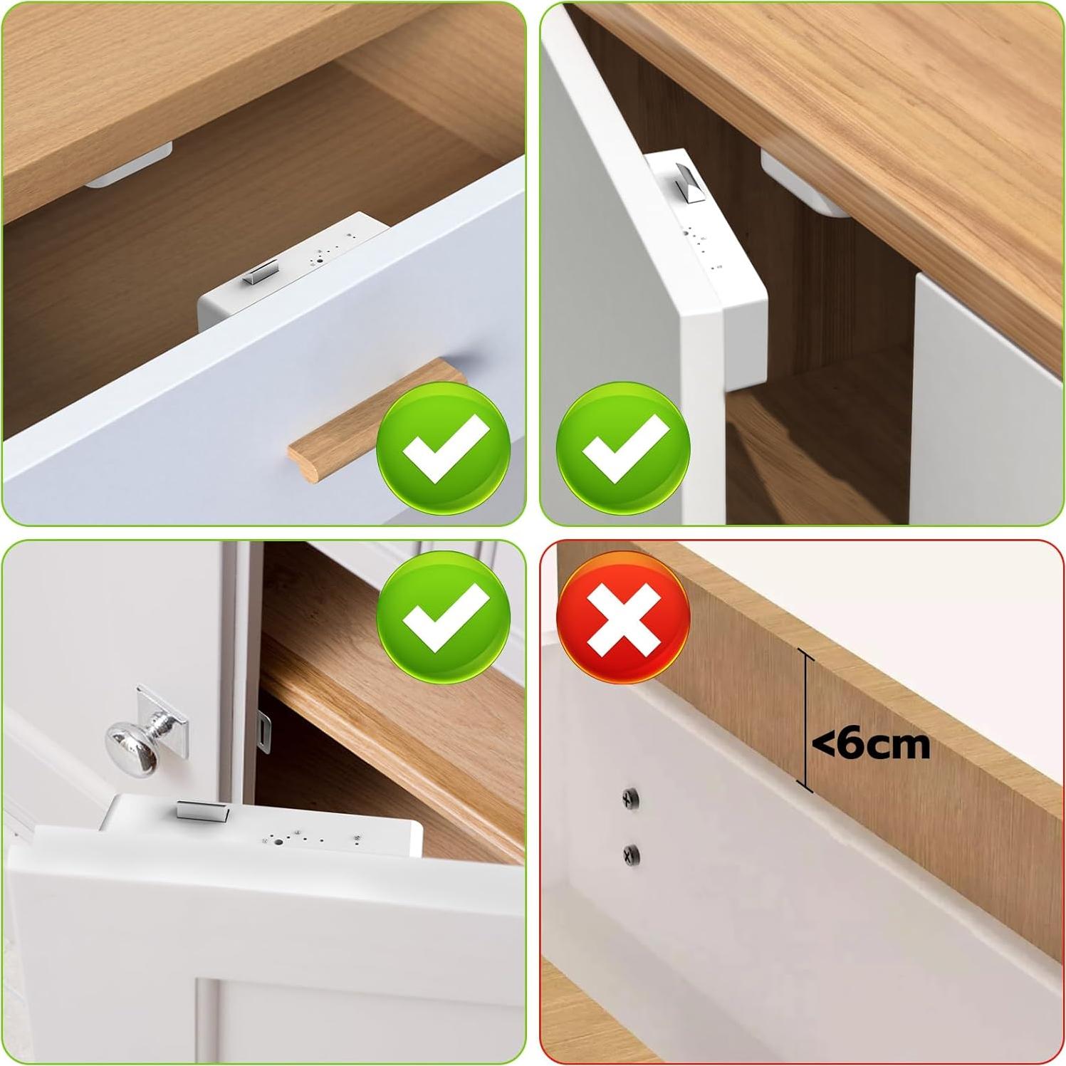 Cerradura de Cajón eLinkSmart RFID NFC Blanca Sin Perforar