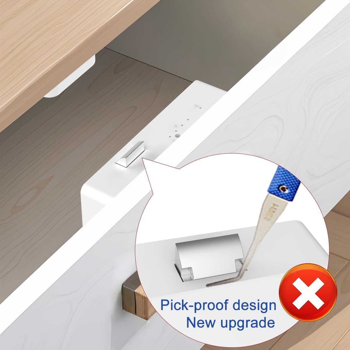 Cerradura de Cajón eLinkSmart RFID NFC Blanca Sin Perforar