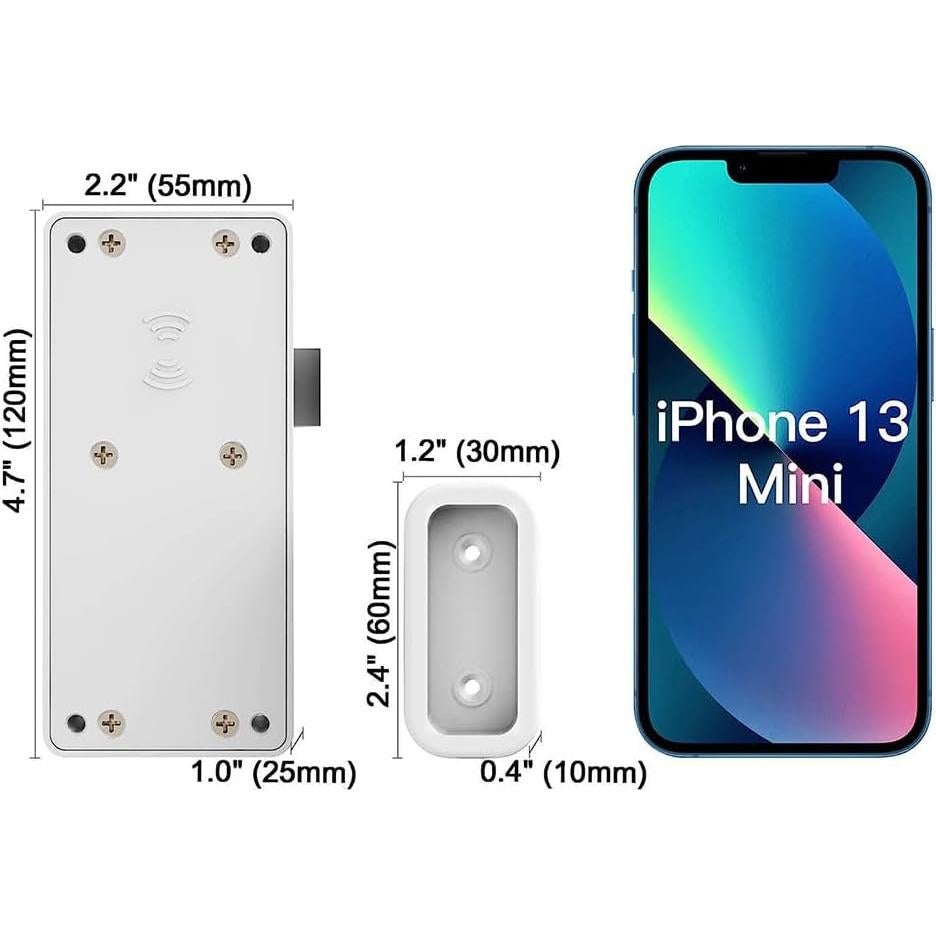 Cerradura de Cajón eLinkSmart RFID NFC Blanca Sin Perforar
