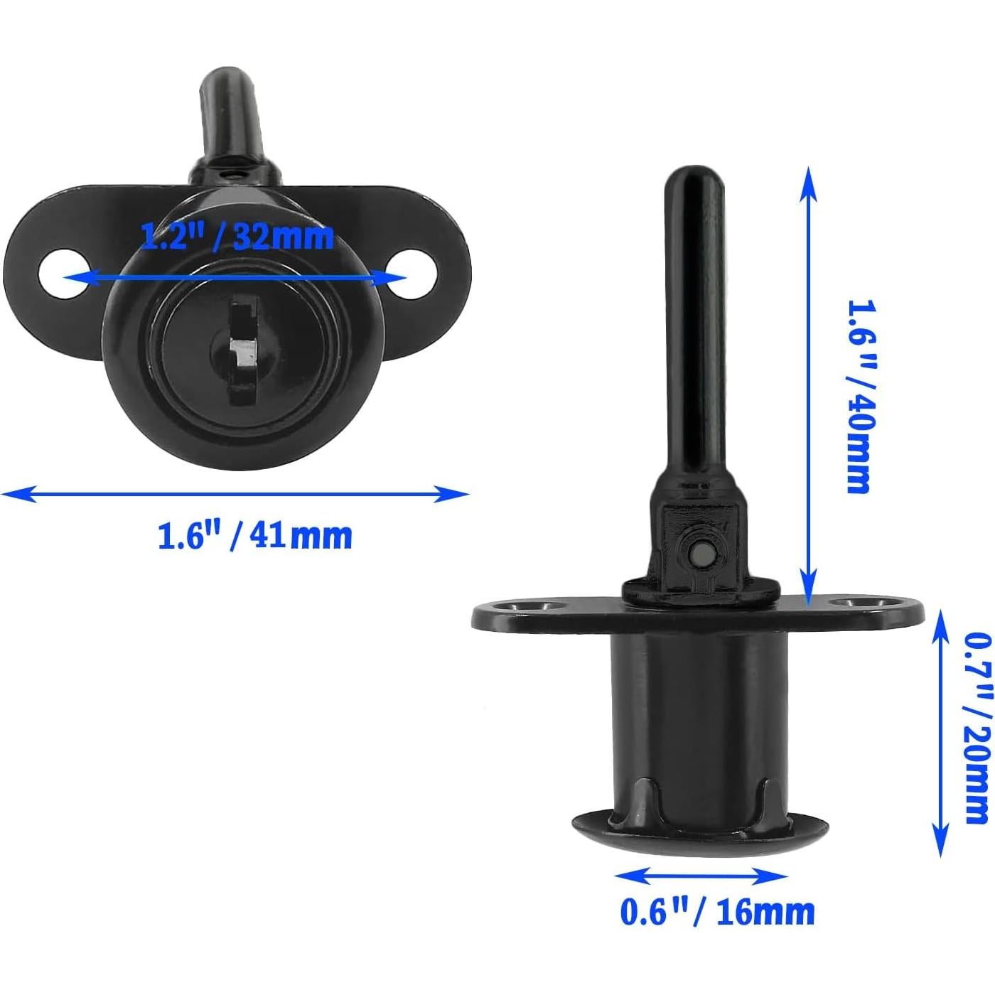 Cerradura de Cajón XIEHE 288 con Llaves 16mm Negra