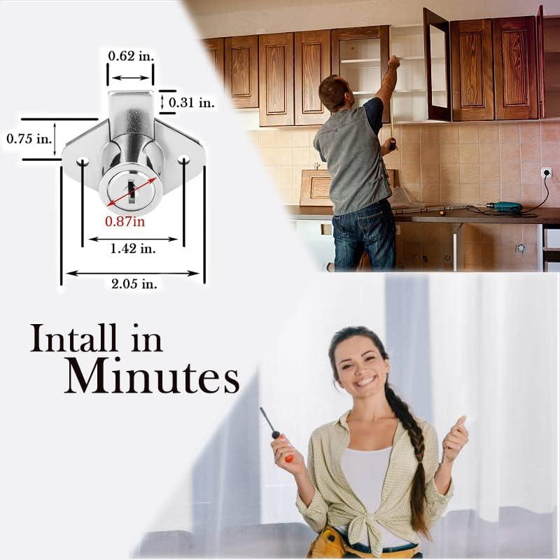 Cerradura de Cajón XIEHE 801 con Llaves - Cromo, 1 Paquete