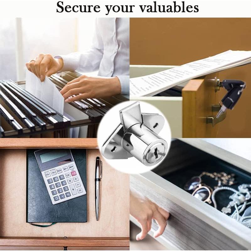 Cerradura de Cajón XIEHE 801 con Llaves - Cromo, 1 Paquete