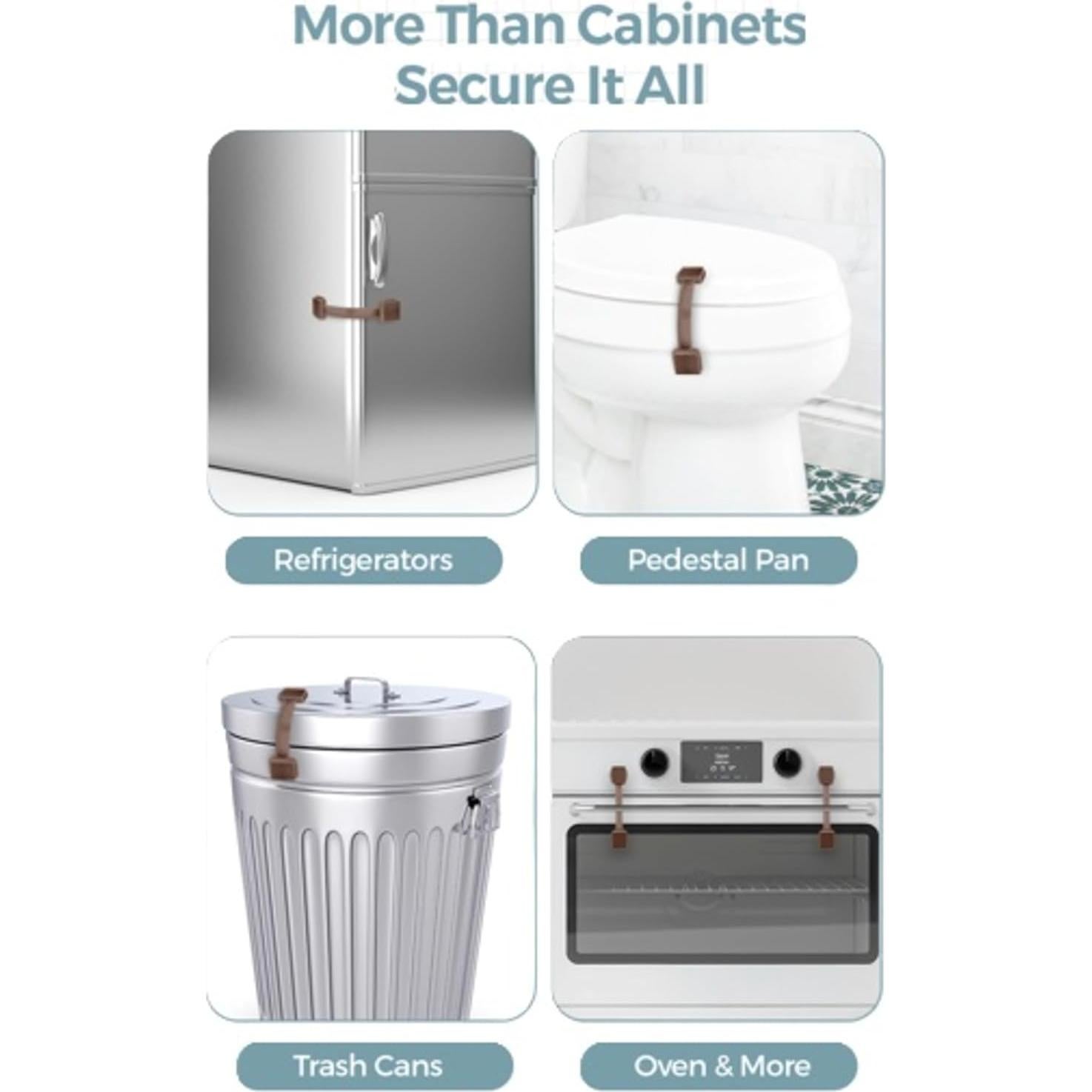 Cerraduras de Seguridad para Gabinetes Bebés 6 Pzas Negro