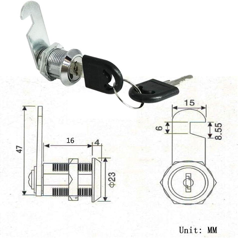 Cerradura de cilindro CORGRE 16mm con llave - 2 Pack