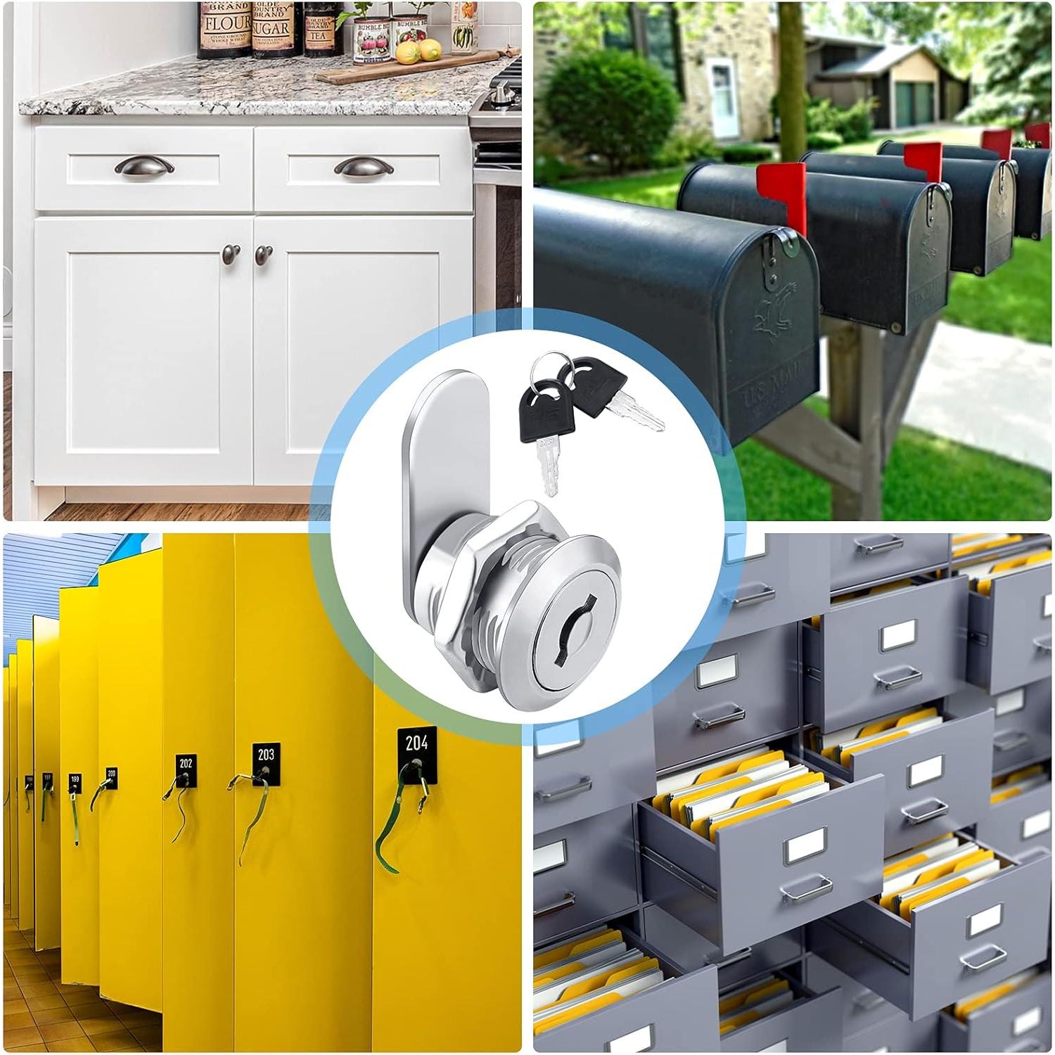 Juego de 16 Cerraduras de Gabinete Hotop con 32 Llaves 16 mm