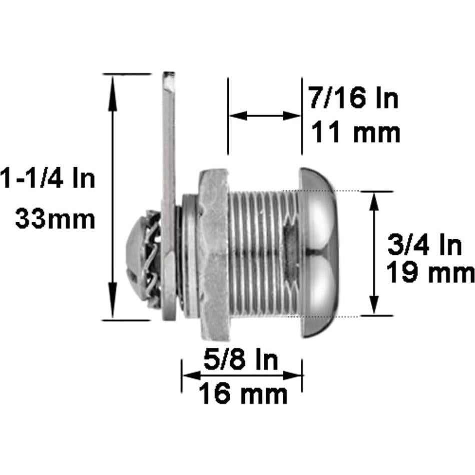 Cerradura de Cámara WOOCH BCL-16N-2P Cromada 5/8"