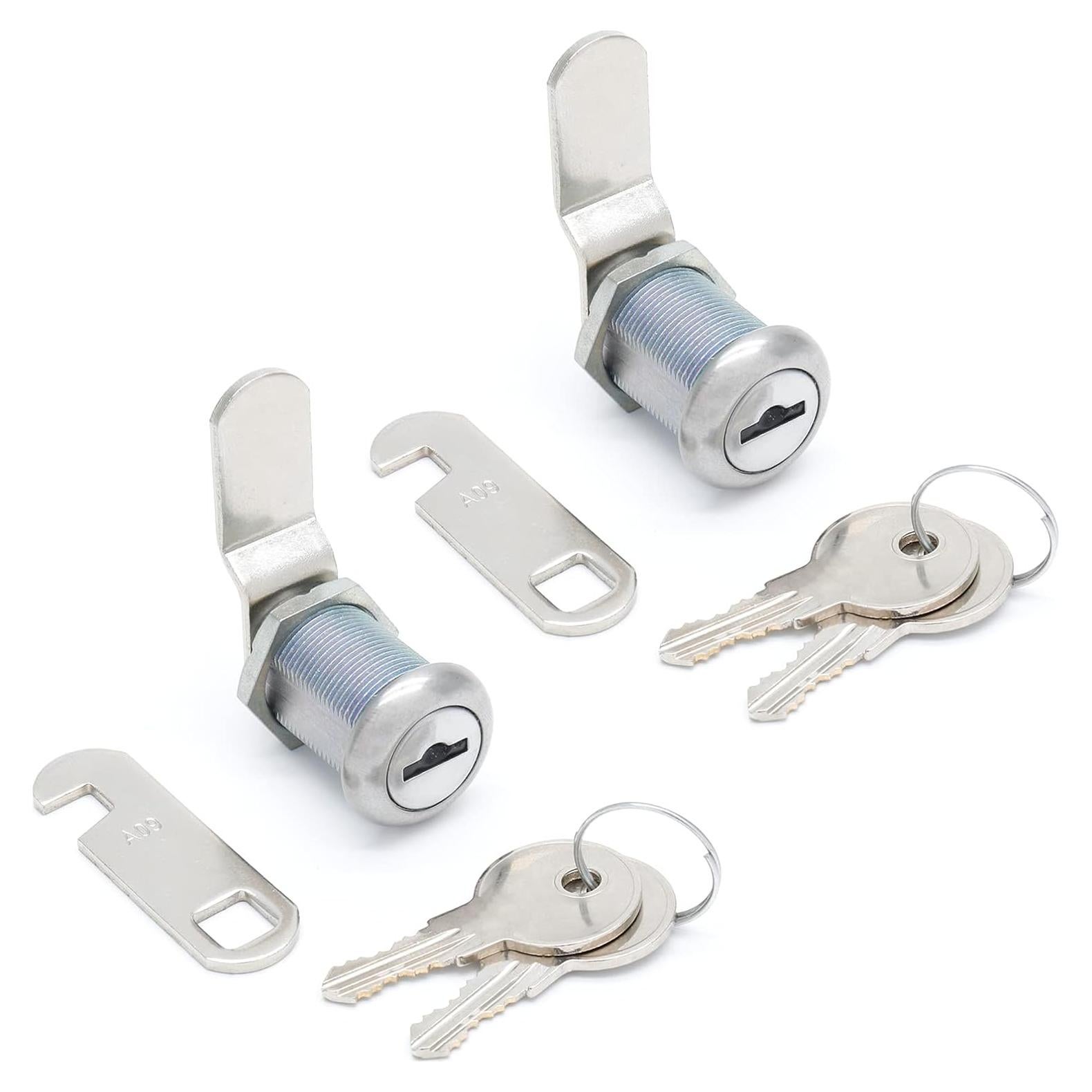 Cerradura de Cajón Qjaiune 2 Paquete Cilindro 22mm Niquelado