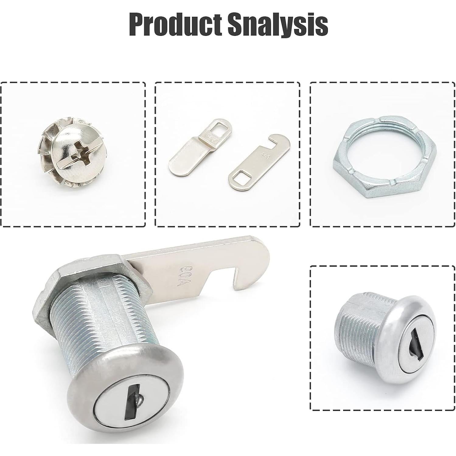 Cerradura de Cajón Qjaiune 2 Paquete Cilindro 22mm Niquelado