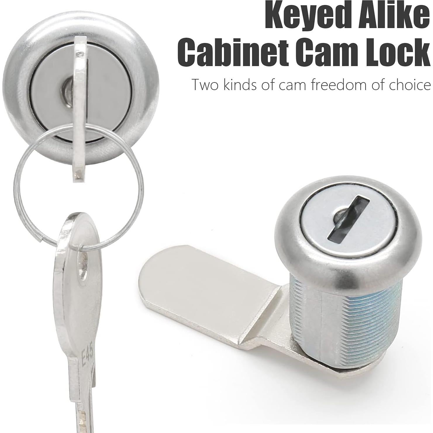 Cerradura de Cajón Qjaiune 2 Paquete Cilindro 22mm Niquelado