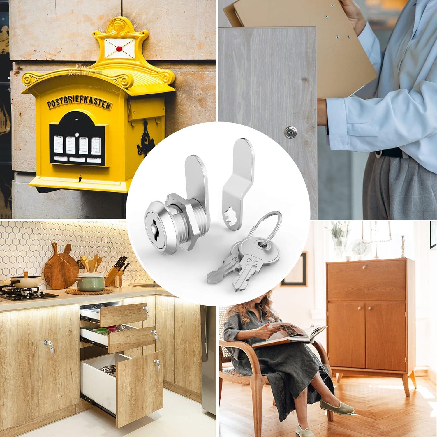 Cerraduras de Gabinete Jayseon 5/8" Paquete de 6 con Llave