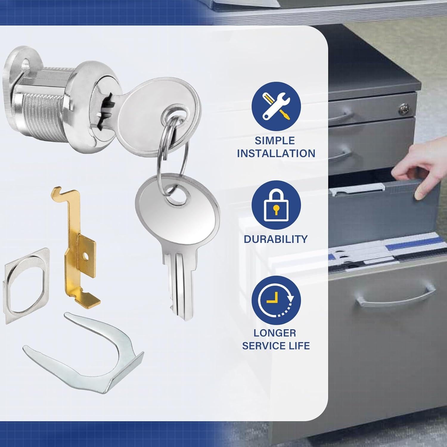 Kit de cerradura Trdzi para gabinete de archivos F24/F28 - 6 piezas